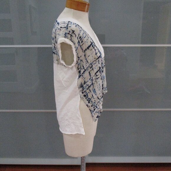 Zara Collection Short Sleeve Split Front V-Neck Hi-Lo Tunic - Picture 4 of 5